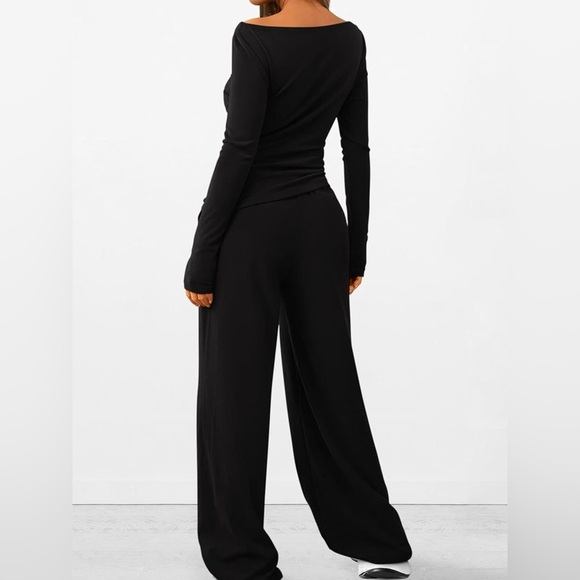Long Sleeve Top and Wide Leg Pants Set - Picture 4 of 16